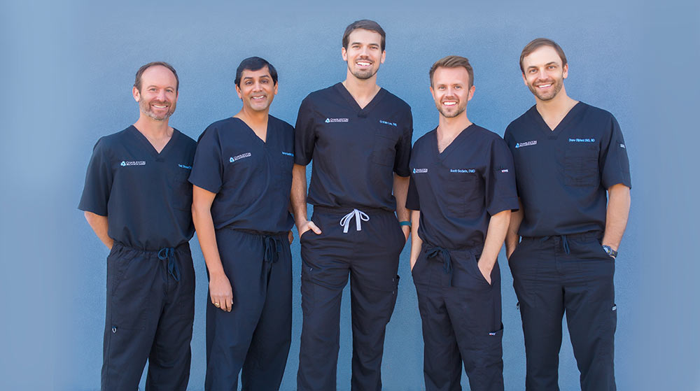 From left to right, Dr. Edward R. Strauss, Dr. Aaron P. Sarathy, Dr. D. Graham Lee, Dr. Scott H. Godwin and Dr. A. Drane Oliphant of Charleston Oral and Facial Surgery.